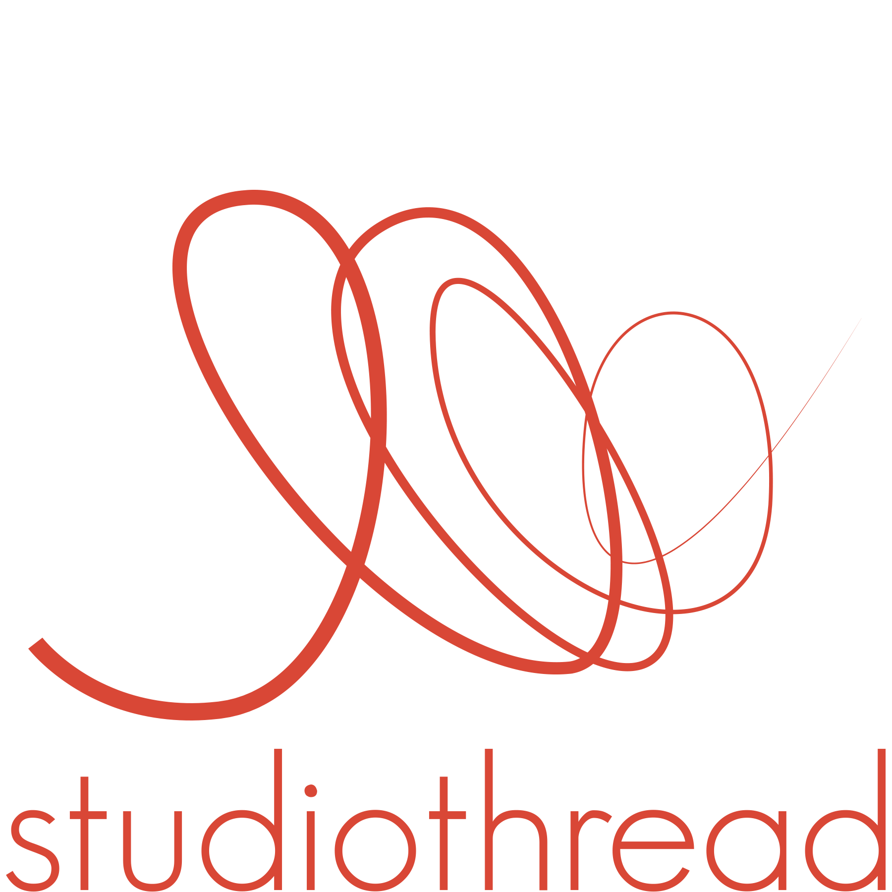 3 swoops creating the studiothread logo, each swoop represents a part of our process